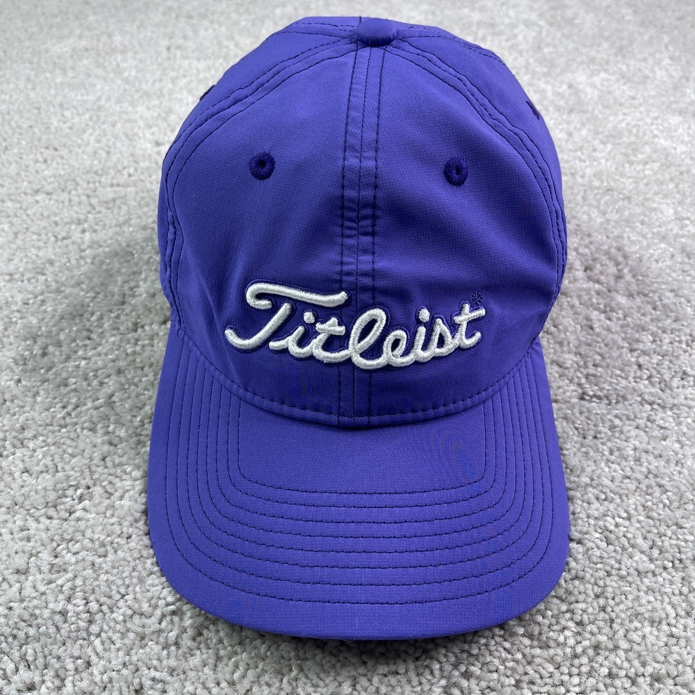 Titleist Golf Hat Cap Womens Purple Strapback Script Logo Performance OSFA